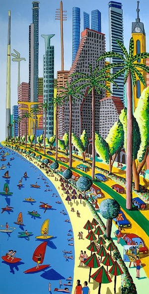 learn what cities raphael perez israeli painter love to paint in naive style 