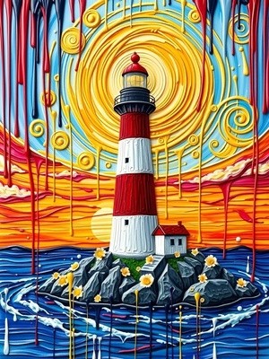 Vibrant Lighthouse at Sunset