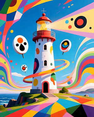 Colorful Lighthouse Fantasy