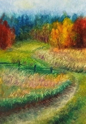 Autumn aceo miniature oil painting