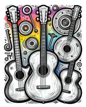Whimsical Guitar Collage