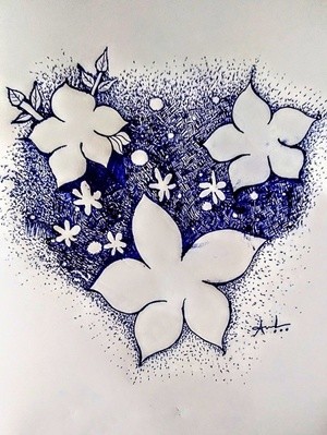 Floral pen art