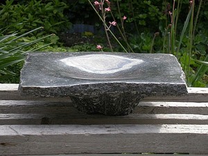 Dark square granite tray