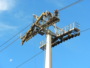 men at work: lift maintenance