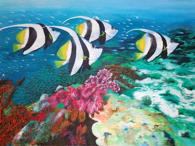 Fishes and Coral Reefs- Original Acrylic Painting