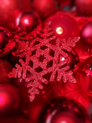 Sparkly red snowflake