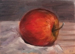 Apple aceo miniature oil painting