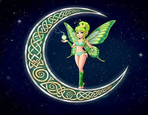 Crescent Celtic Moon Fairy