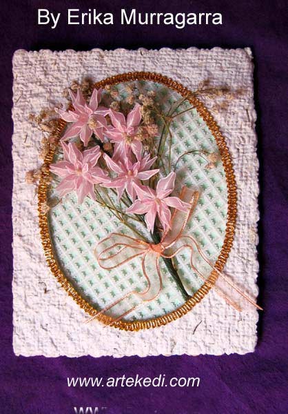 Pergamano card with flowers