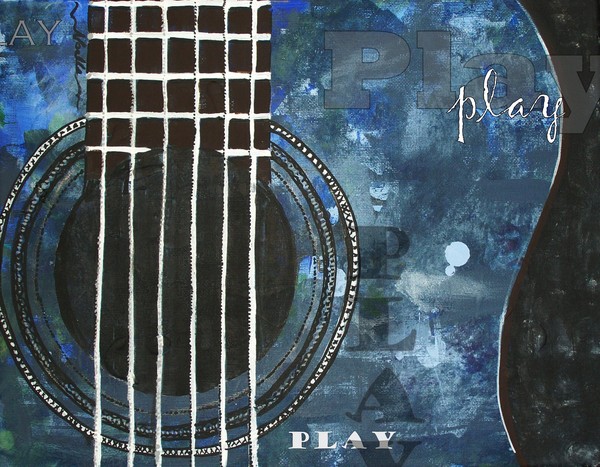 Play Blue Guitar Decorative Artwork