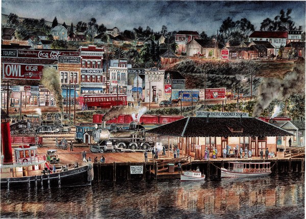 San Pedro By Starlight: Los Angeles Harbor ca 1913