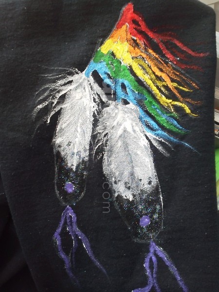 rainbow feathers