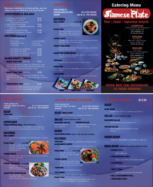 Catering Menu Siamese Plate
