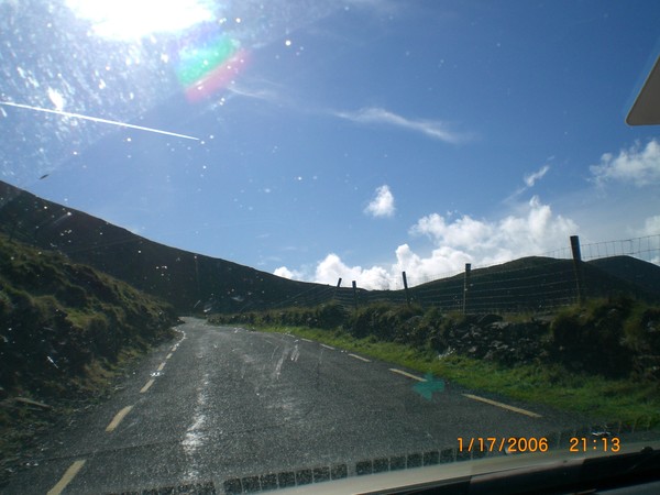 Roaring up the Conor Pass.