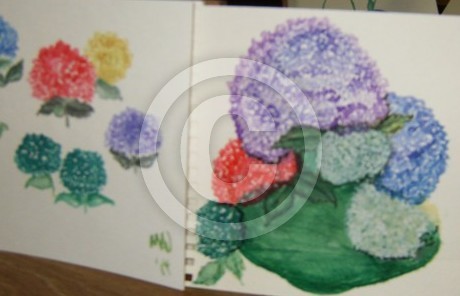 Green Vase with flowers