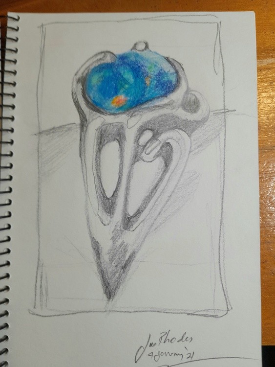 Opal silver ring 1 of 2