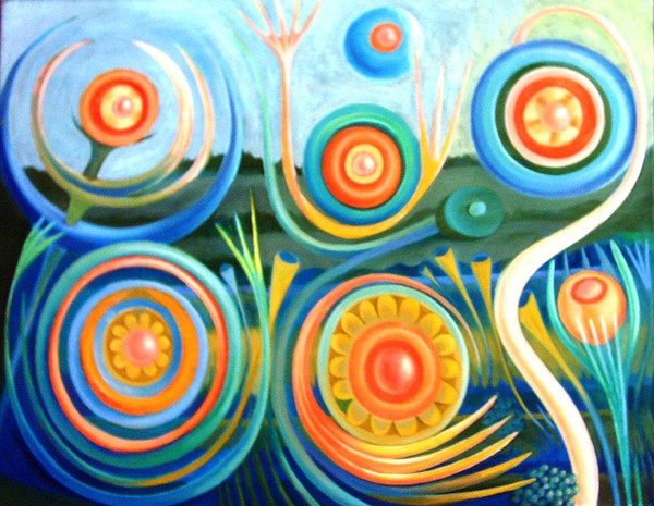 Yellow and Blue Flowering Plants