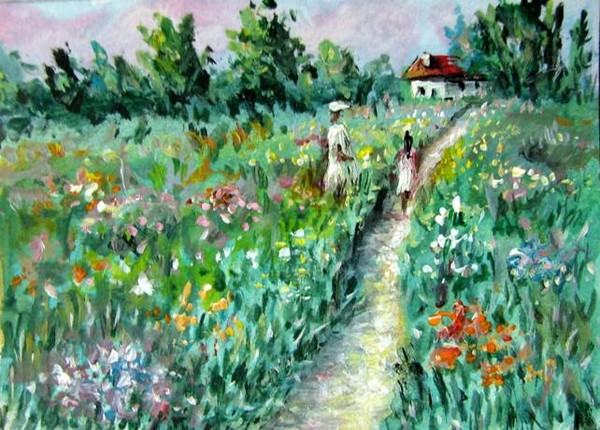 Summer flowers aceo painting 
