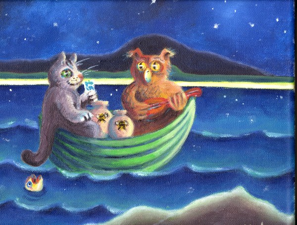 Owl and the pussycat near Holyhead mountain