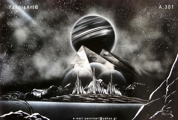 YannisArt SPRAY PAINT PAINTINGS (SPACE ART)