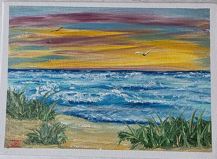 5×7 SEASCAPE IN OIL