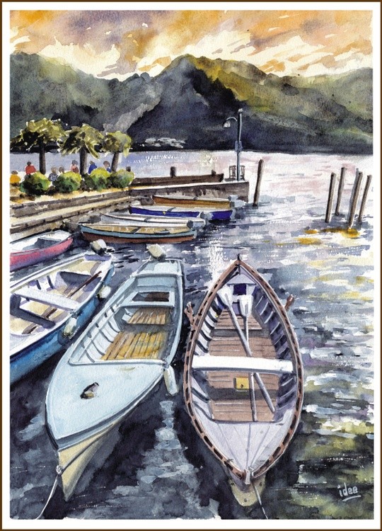 Fishing boats on the Italian lakes