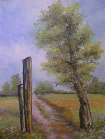 past the tree and posts