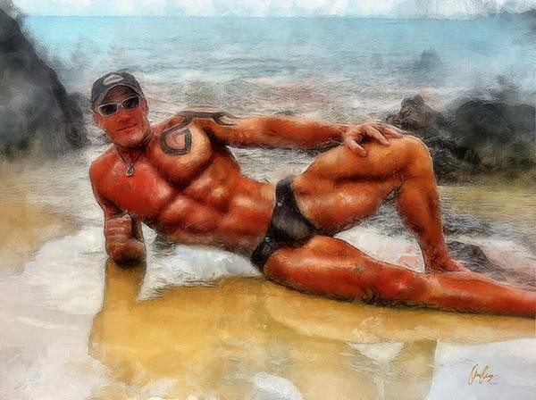 Did this digital painting in a pin up style.