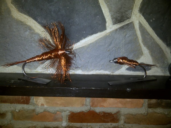 Copper Fly fishing sculptures