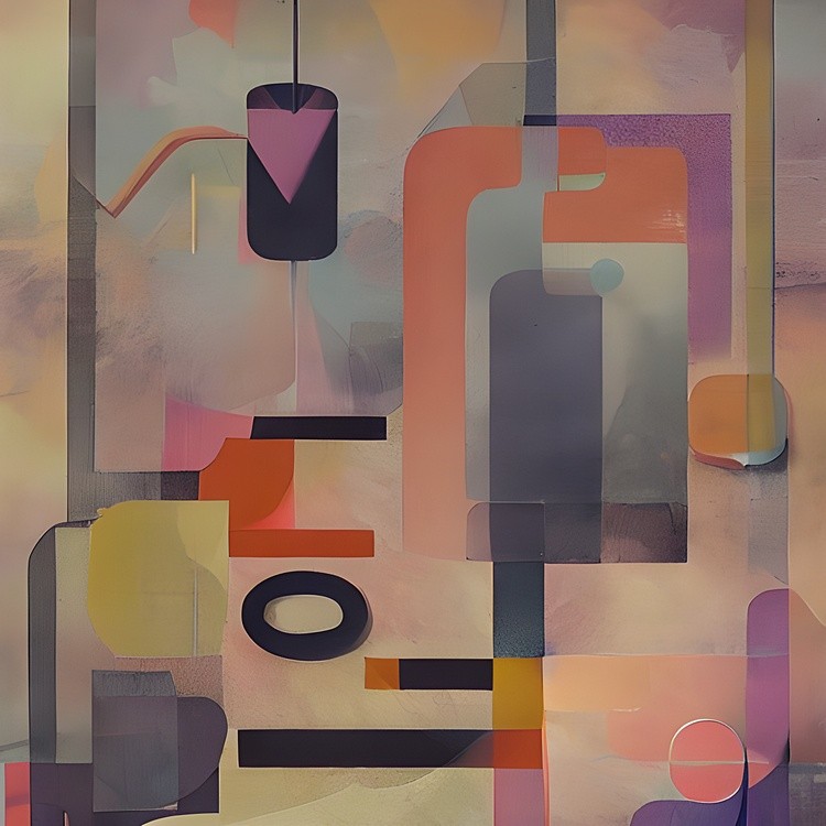 Abstract shapes in muted tones