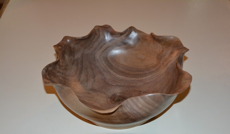 Carved Black Walnut Bowl