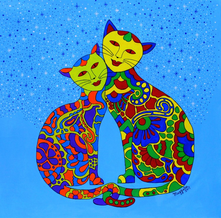 Lovely cats acrylic original