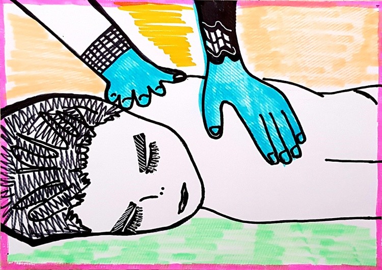 Massage therapy art by Dana, Los Angeles