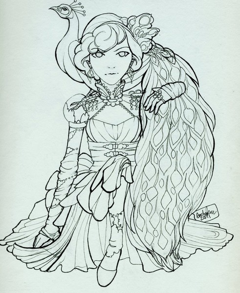 Lineart: Peacock