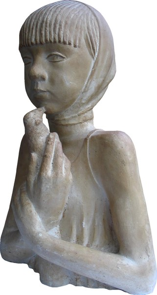 GIRL AND PIGEON-SCULPTURE