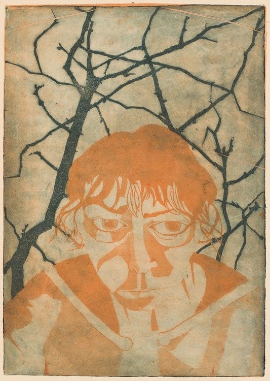 Alone in the Woods  Etching and aquatint