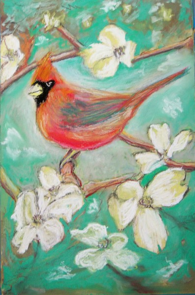 Cardinal & Dogwood Blooms