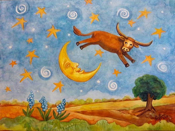 Longhorn Jumping the Moon