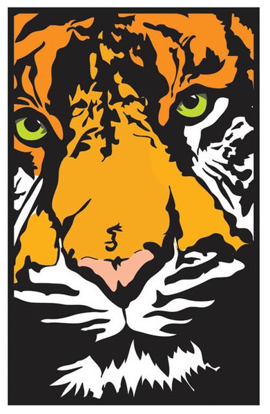 digital drawing of tiger