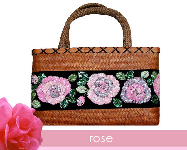 Pink Rose Bead Handbag