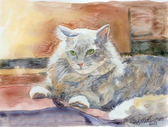 Leon- Watercolor on Yupo