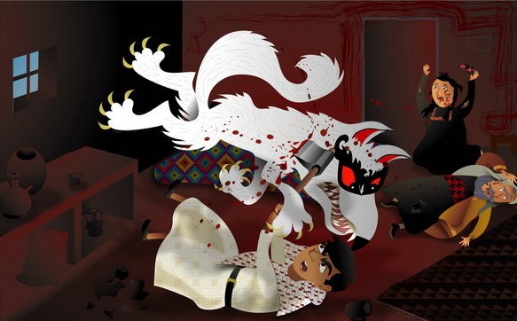 illustration for a Jordanian folklore story
