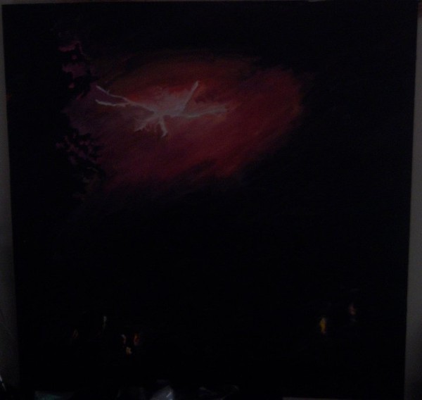 Painting of a thunderstorm outside of our place