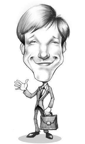 Sales man caricature