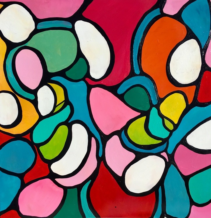 (sold)  SO CLOSE original abstract. 40*40*2cm, ready to hang, beautiful abstract