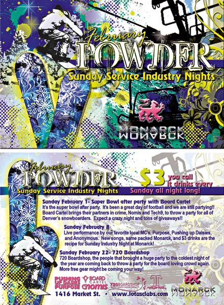 Feb. Service Industry Nights POWDER