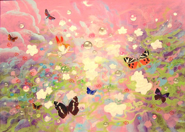 Fairy with Tiger Moth and White Admiral etc