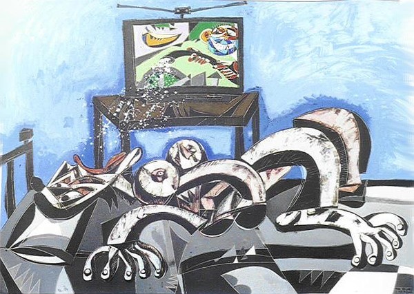 man and tv