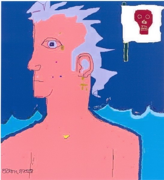 DREAMING OF THE JOLLY ROGER....digital art,,,(c) 2003,,Elton Houck