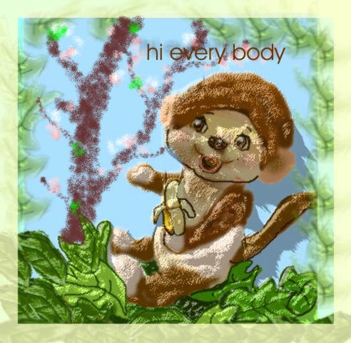 monkey with banana